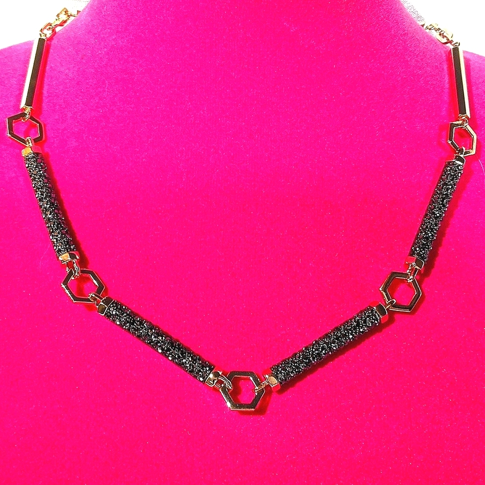 Henri Bendel Gold and Marcasite necklace.